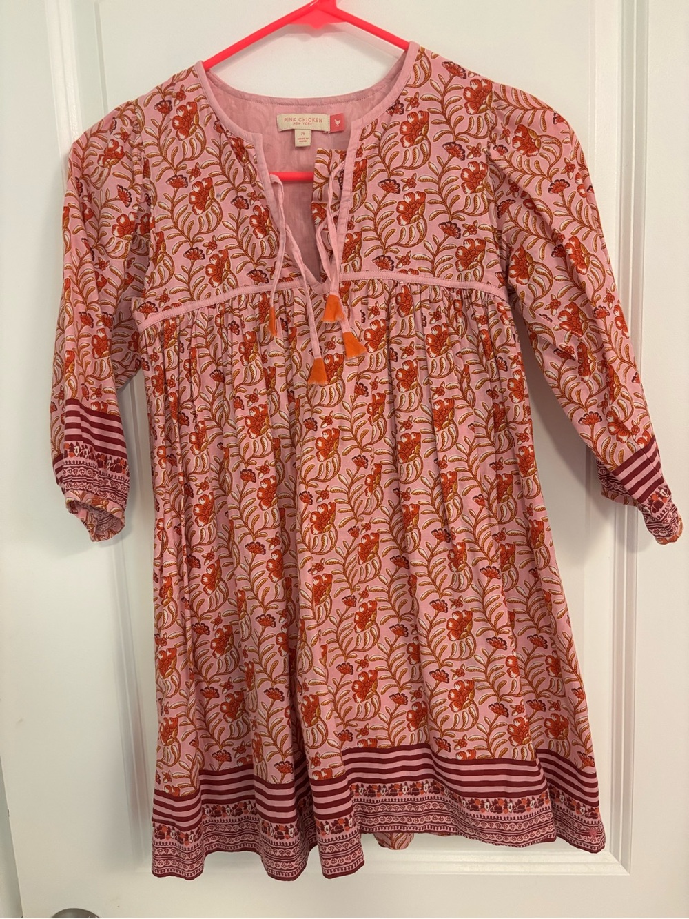 Pink Chicken Block Print Tunic